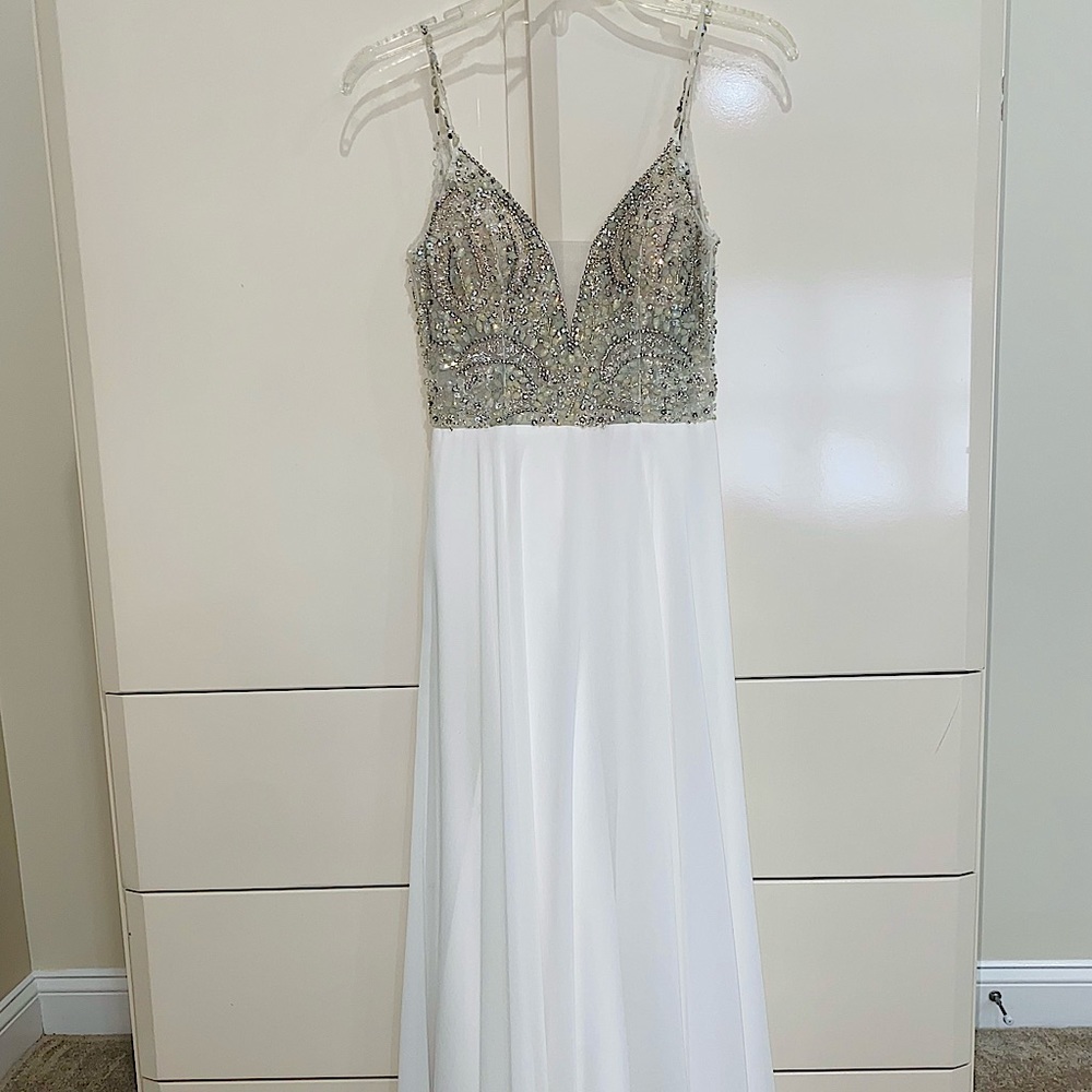 White Jovani Prom Gown